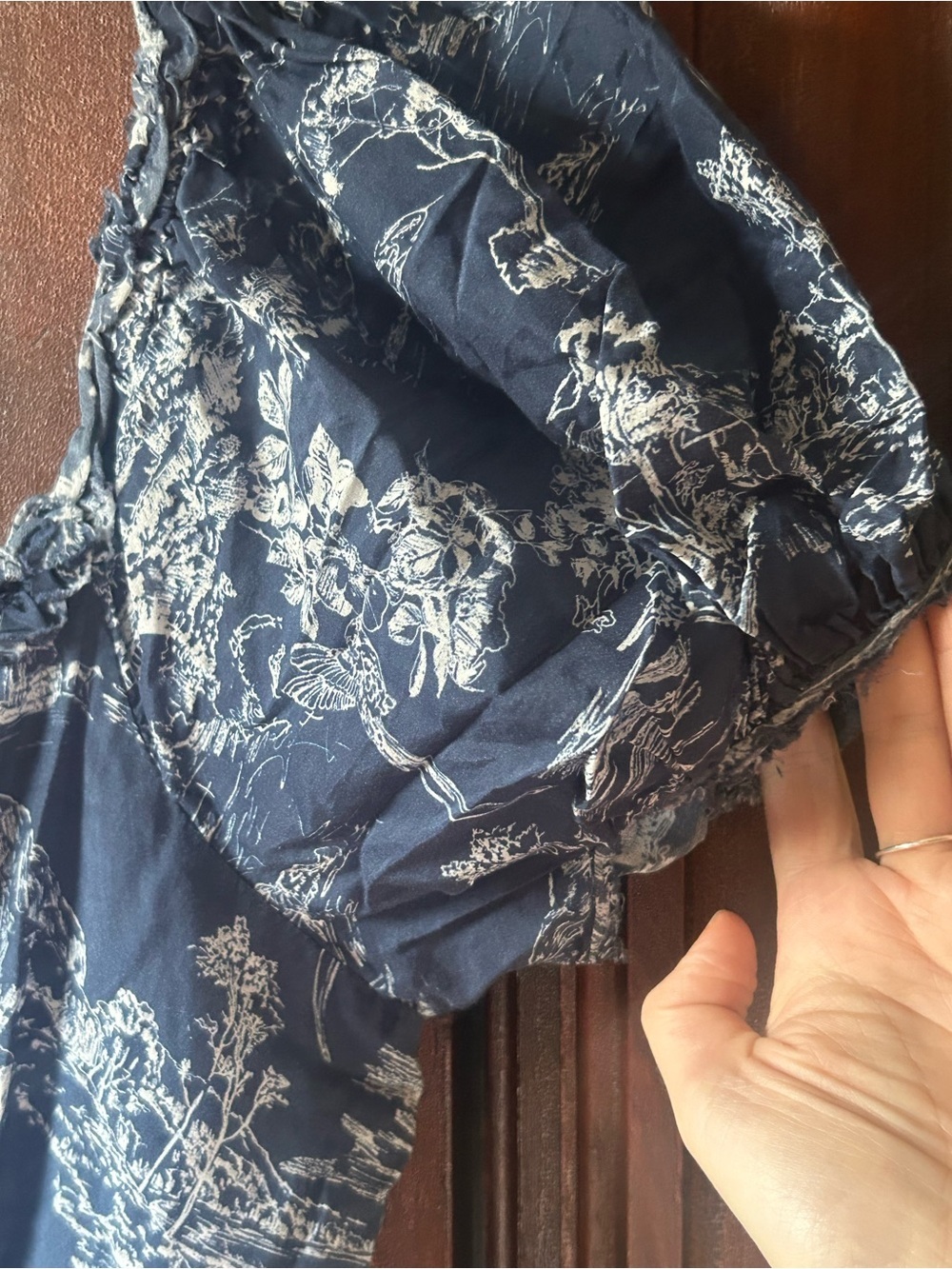 LoveShackFancy Bridget Frayed Maxi Dress Size 8 Puff Sleeve Cottagecore Romantic - Picture 11 of 12